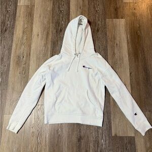 White champion hoodie and sweatpants